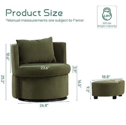 Upholstered Bucket-shaped Dining Chair With Ottoman