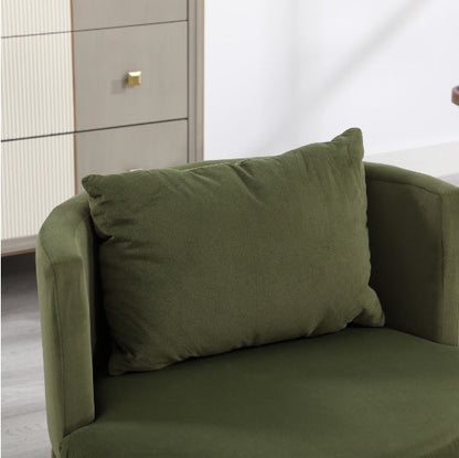 Upholstered Bucket-shaped Dining Chair With Ottoman
