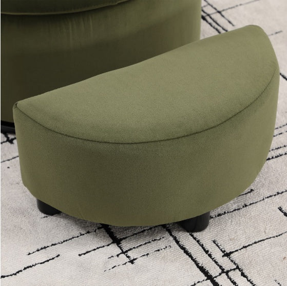 Upholstered Bucket-shaped Dining Chair With Ottoman