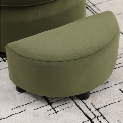 Upholstered Bucket-shaped Dining Chair With Ottoman